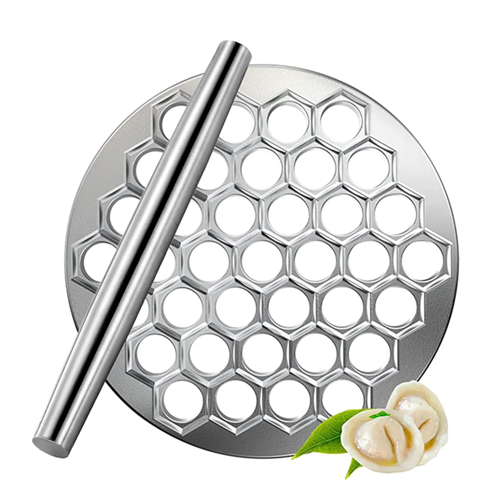 PGY Convenient Russian Ravioli Maker for Homemade Dumplings - 37 Holes, Aluminum Alloy, Pelmeni Metal, Kitchen Ravioli Cutter Tools