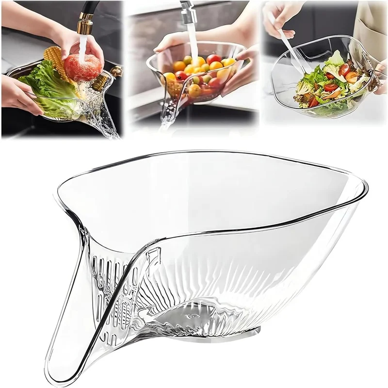 Multifunctional Drain Basket Drain Bowl Household Sink Vegetable Basin Kitchen Washing Fruit Plate Plastic