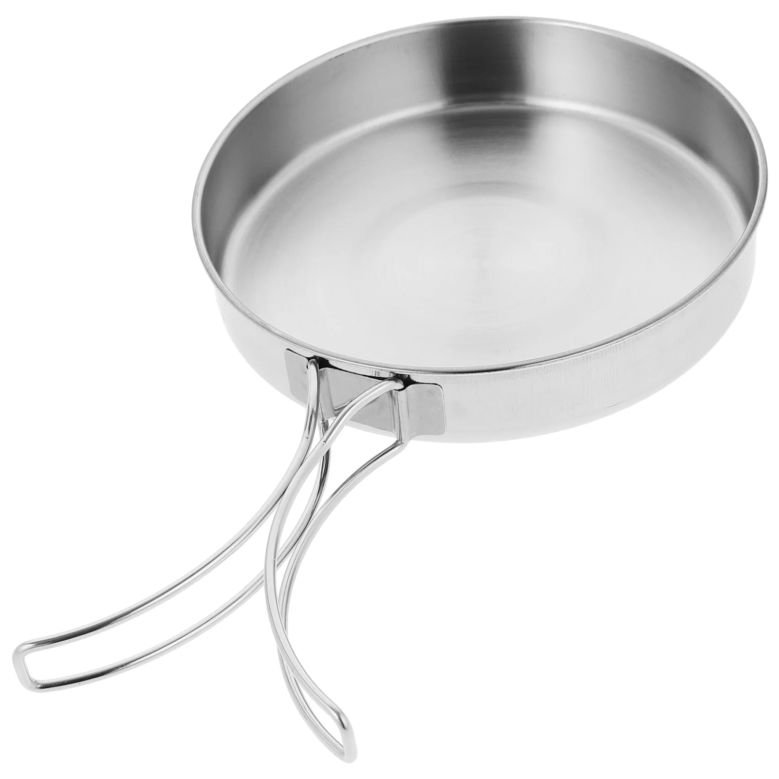 Outdoor Pan Cooking Pot Stainless Cookware Frying Steel Non-stick Portable Cutlery Travel Griddle