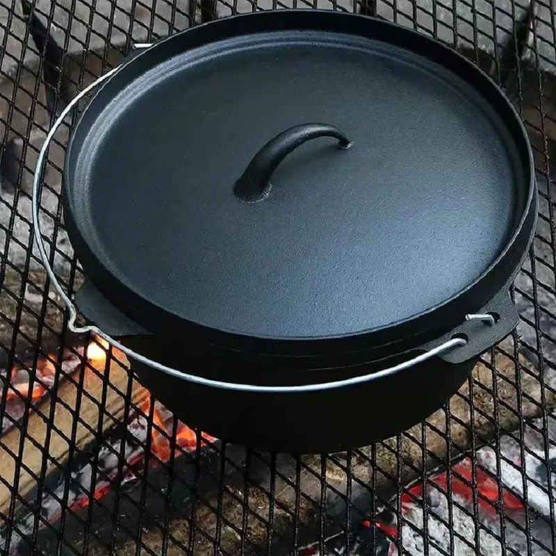 Outdoor Camping Cooker Casserole Oven with Frying Pan Cover - Durable, Versatile, Portable, High-Quality, and Easy-to-Use