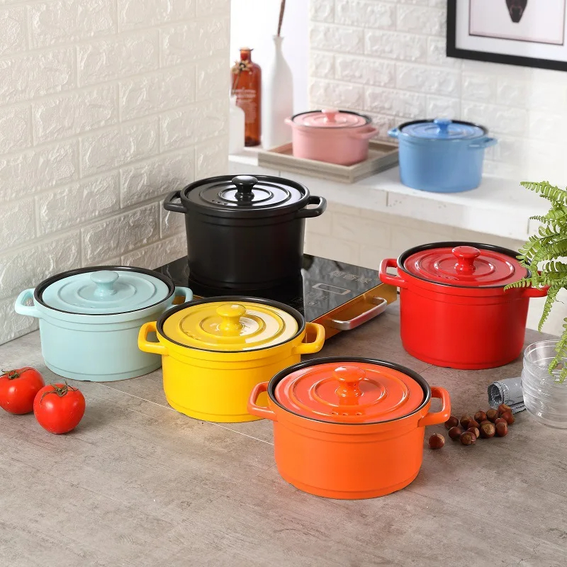 Classic Ancestral Durable Colorful Enamel Casserole Pot Dutch Oven - Multi-Functional, Eco-Friendly, Ceramic Coated, 3.6L