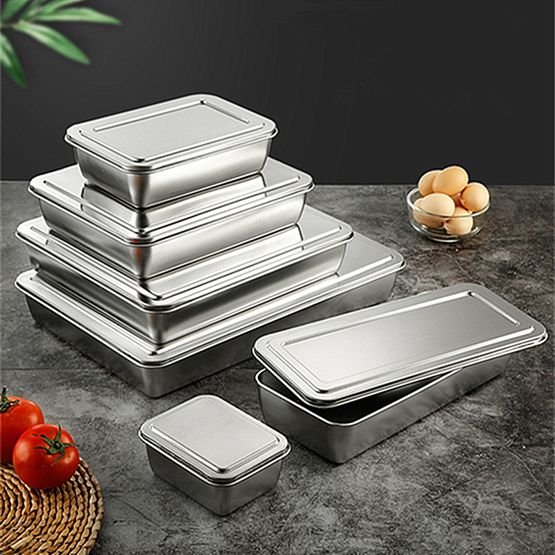 Stainless Steel Serving Tray with Lid - Versatile Organizer for Home & Parties