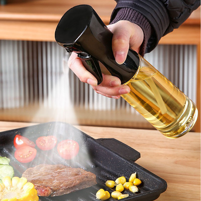 Oil Spray Bottle for Cooking Kitchen - Versatile 200ml 300ml Sprayer for BBQ, Baking, Vinegar, Soy Sauce